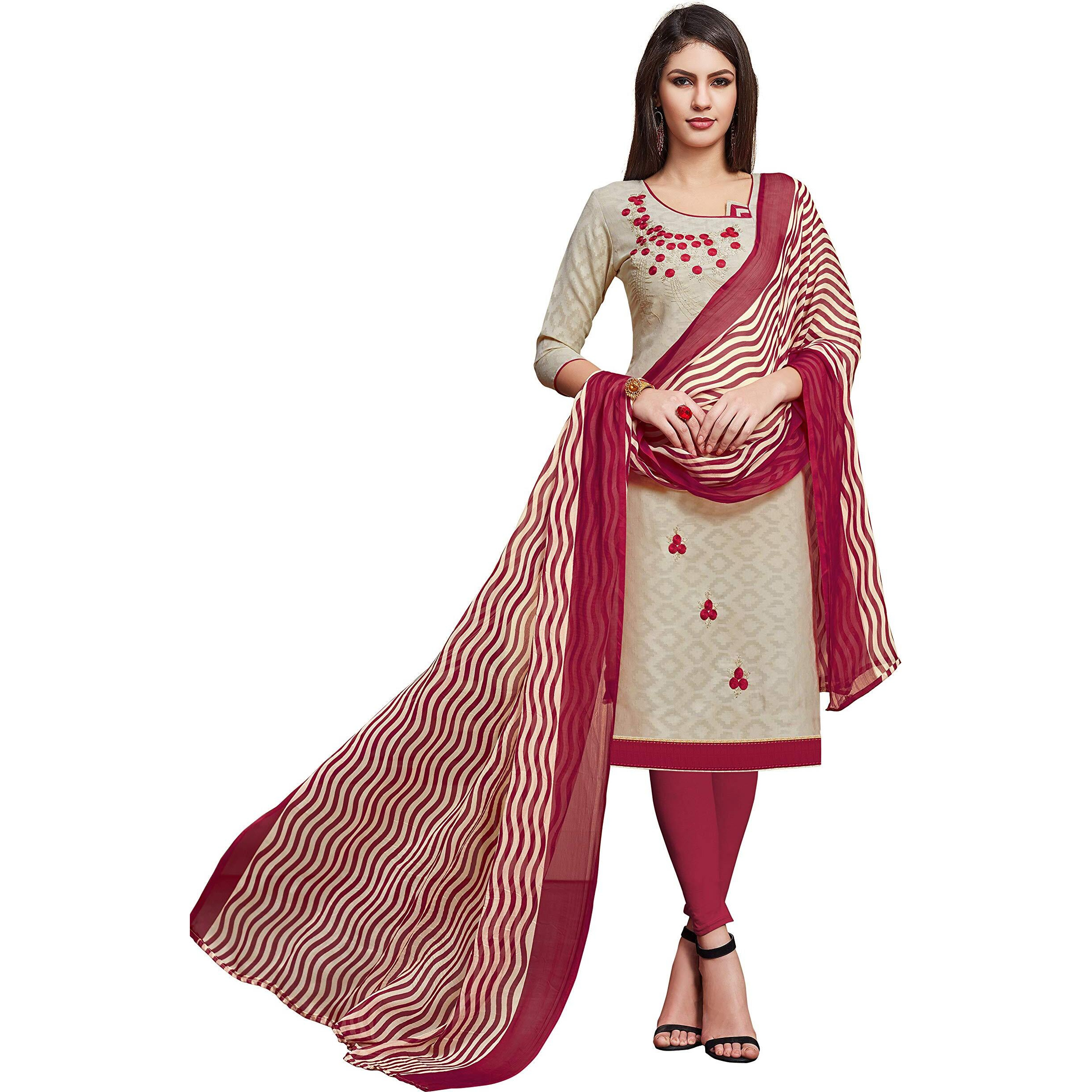 Anni Designer Women's Dusty Color Cotton Blend Embroidered Printed Dupatta Churidar Dress Material(Divyanshi 2 2001 Gangour_Dusty_Free Size)