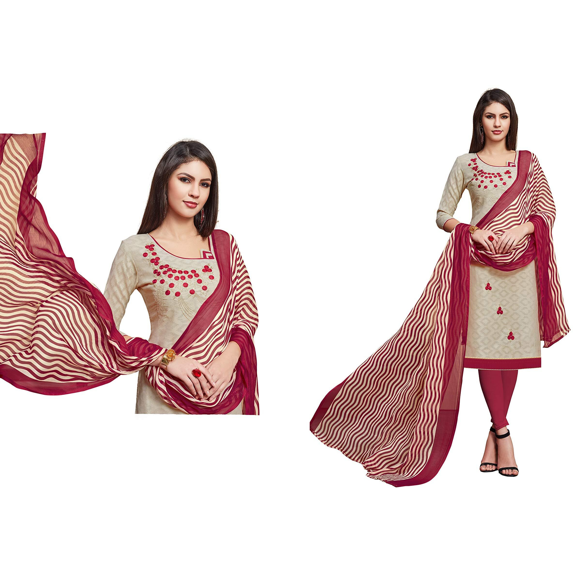 Anni Designer Women's Dusty Color Cotton Blend Embroidered Printed Dupatta Churidar Dress Material(Divyanshi 2 2001 Gangour_Dusty_Free Size)
