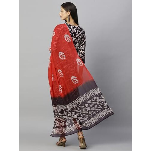 ANNI DESIGNER Women's Cotton Blend Printed Straight Kurta with Pant & Dupatta (Sukar-Blue_XL_Blue_X-Large)
