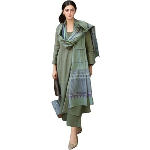 ANNI DESIGNER Women's Rayon Blend Solid Straight Kurta with Pant & Dupatta (Raja Saab Green-VKS11_5XL_Green_XXXXX-Large)