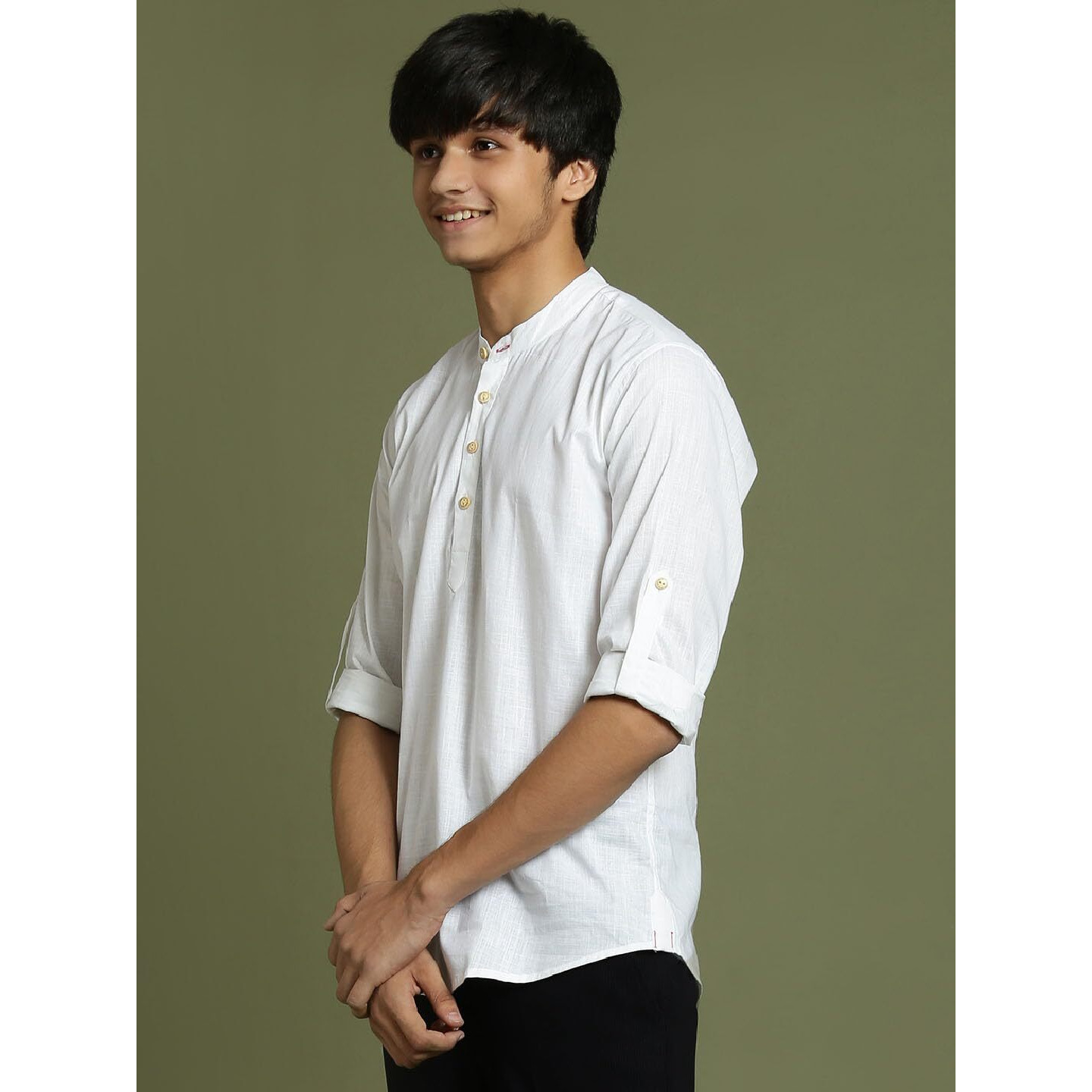 VASTRAMAY YUVA Boys' White Short Kurta_VYUVBXK015WH_36XL