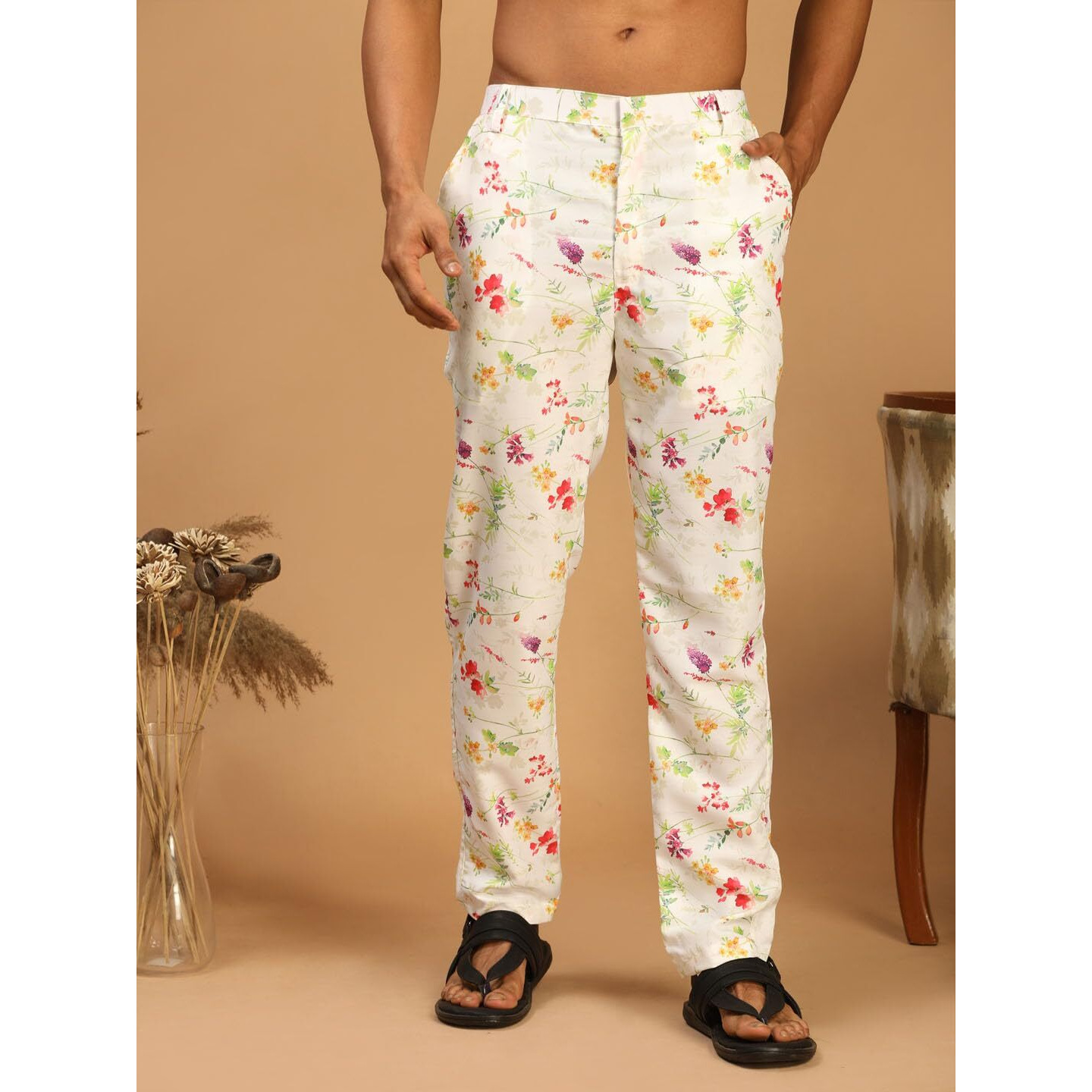 VASTRAMAY Men's Cream - Pyjama_VASMPANT089CR_40