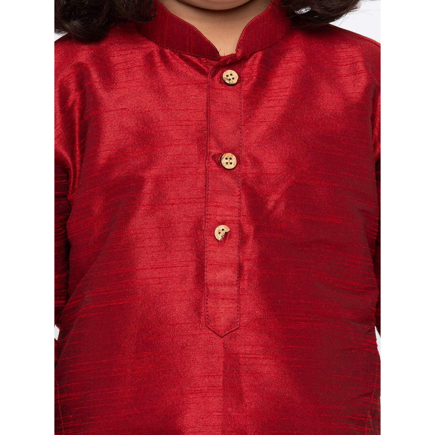 VASTRAMAY Maroon Cotton Silk Boys Dhoti Kurta Set Dress(13-14 Years)