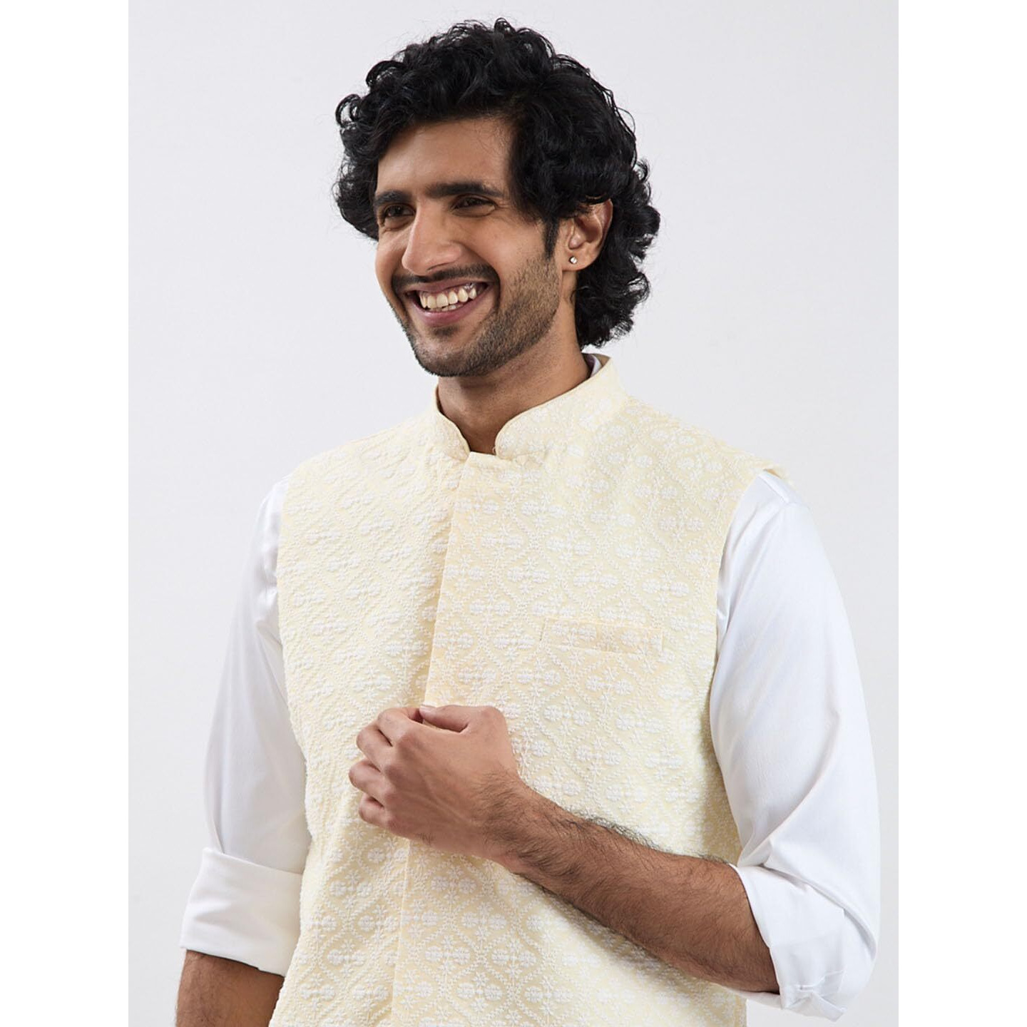 VASTRAMAY Men's Cotton Nehru Jacket I Allover Printed Jacket Regular Nehru Jacket I Fastive Party Wedding Neharu Jackets_VASMJ381YW_42