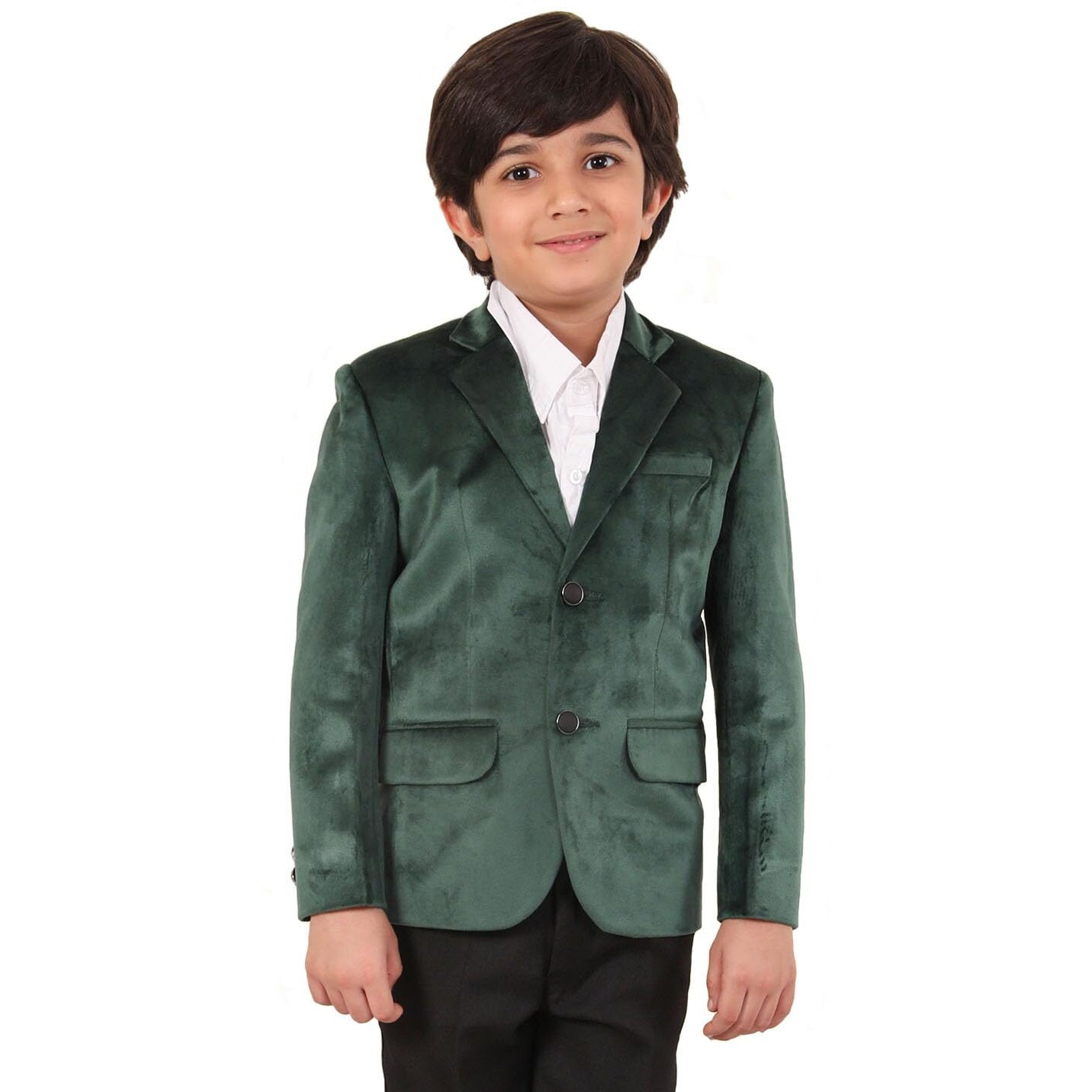 VASTRAMAY Boys' Green Blazer, Single Breasted_VASBCT025GN_36