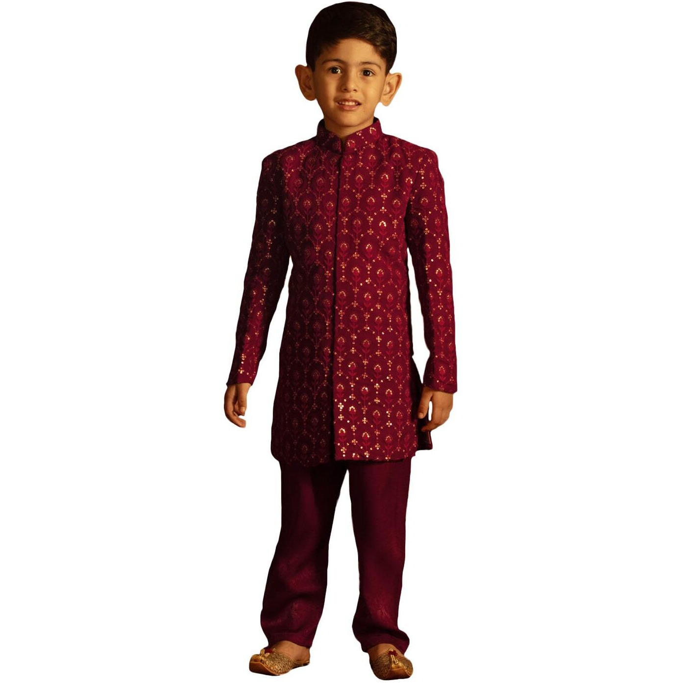 VASTRAMAY Boys' Maroon Sherwani Set_VASBIW037MAnP_36