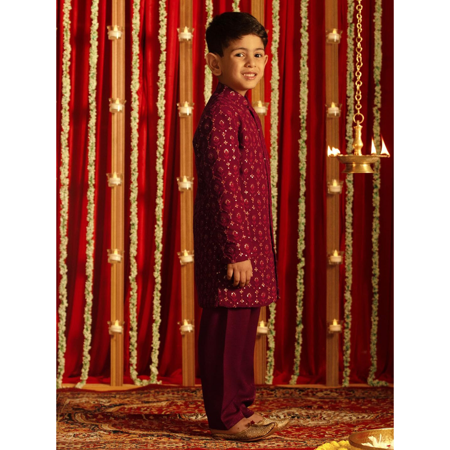 VASTRAMAY Boys' Maroon Sherwani Set_VASBIW037MAnP_36
