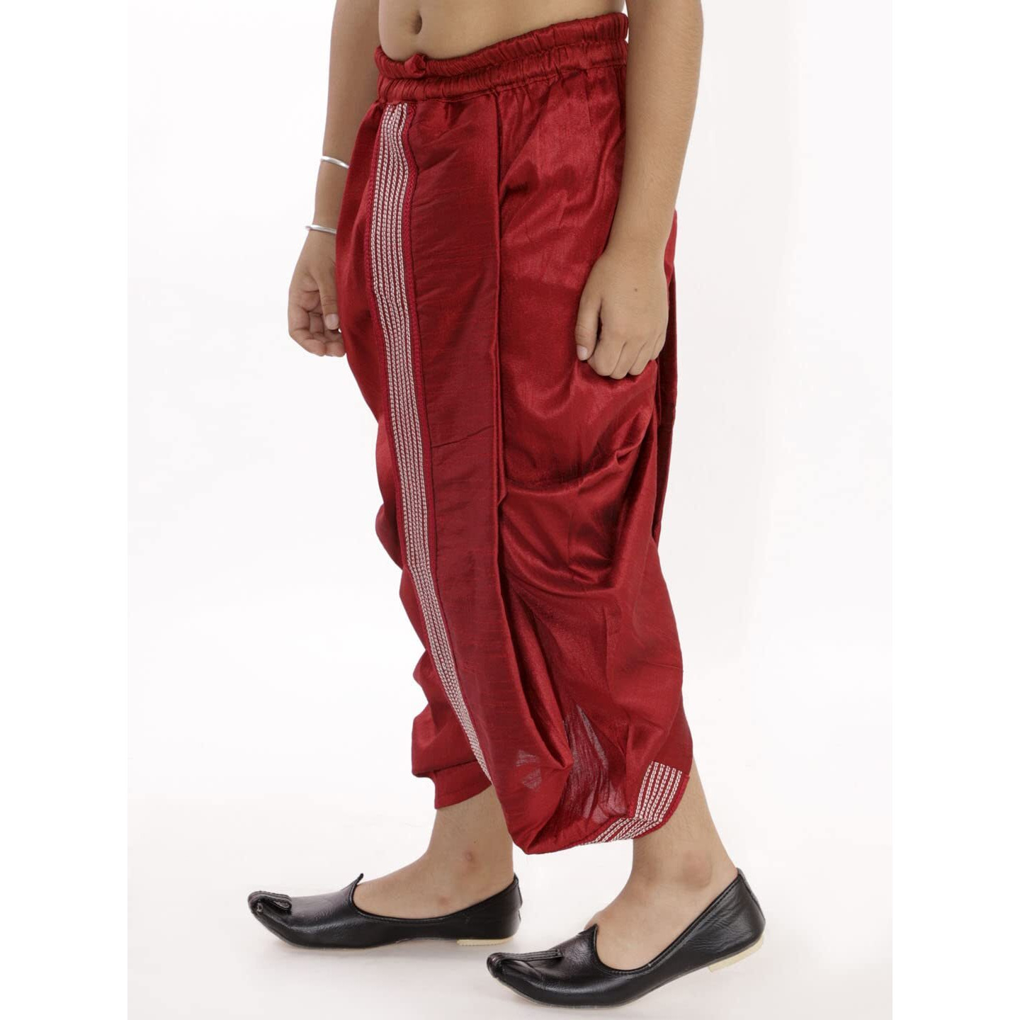 VASTRAMAY Boys' Maroon Traditional Embroidered Dhoti_VASBDT007MA_22