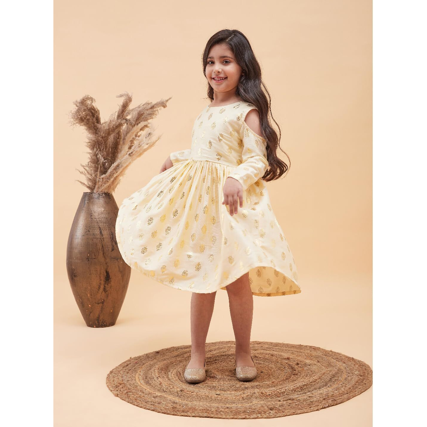 VASTRAMAY Girls' Cream Ethnic Dress_VASGK008CR_30
