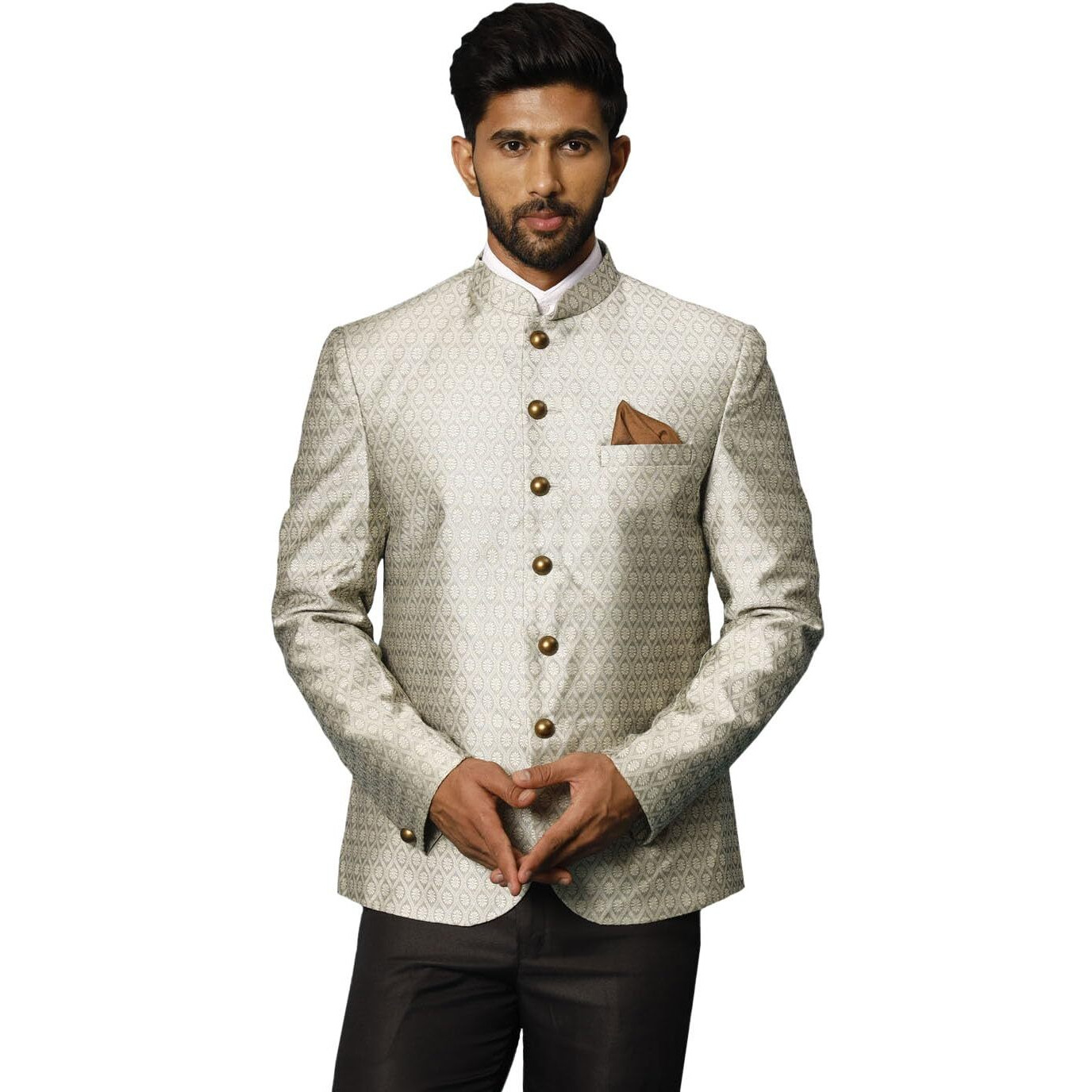 VASTRAMAY Men's Beige Silk Blend Jodhpuri_VASMJP011BG_40