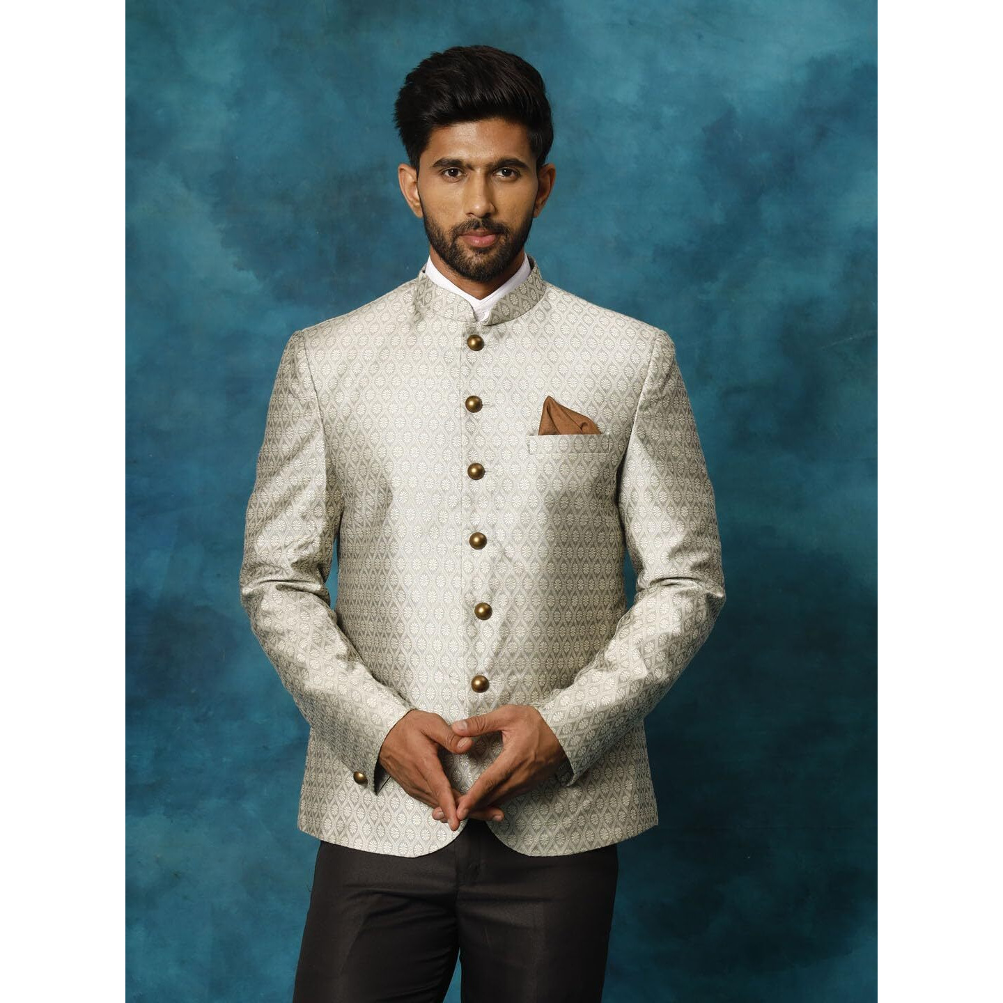 VASTRAMAY Men's Beige Silk Blend Jodhpuri_VASMJP011BG_40