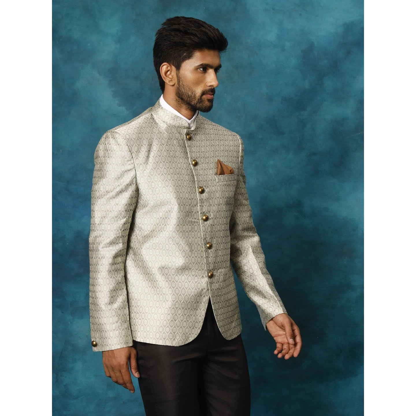 VASTRAMAY Men's Beige Silk Blend Jodhpuri_VASMJP011BG_40