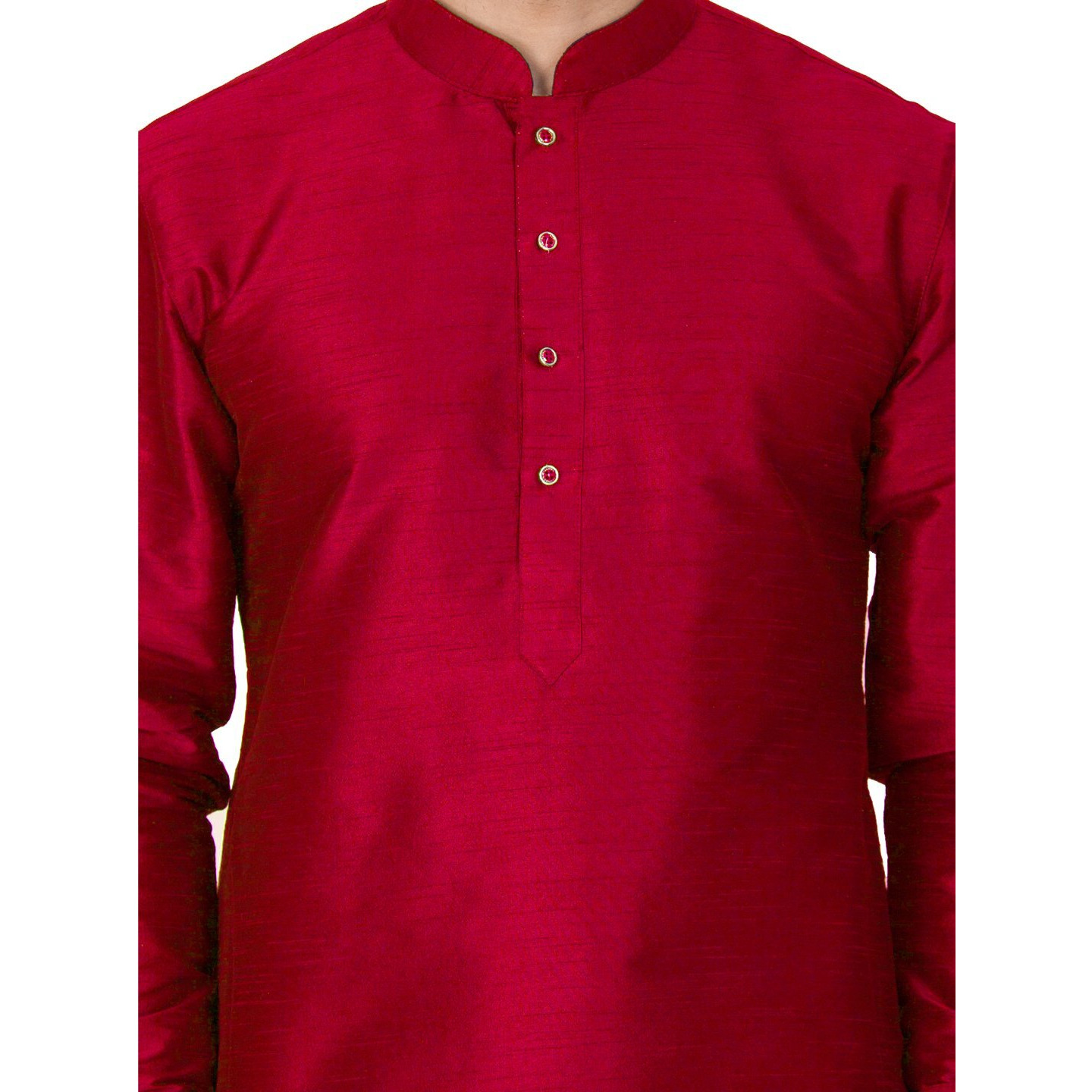 VASTRAMAY VM Mens Silk Blend Maroon Kurta - Elegance for Festivals & Events_VASMUK001MA_40