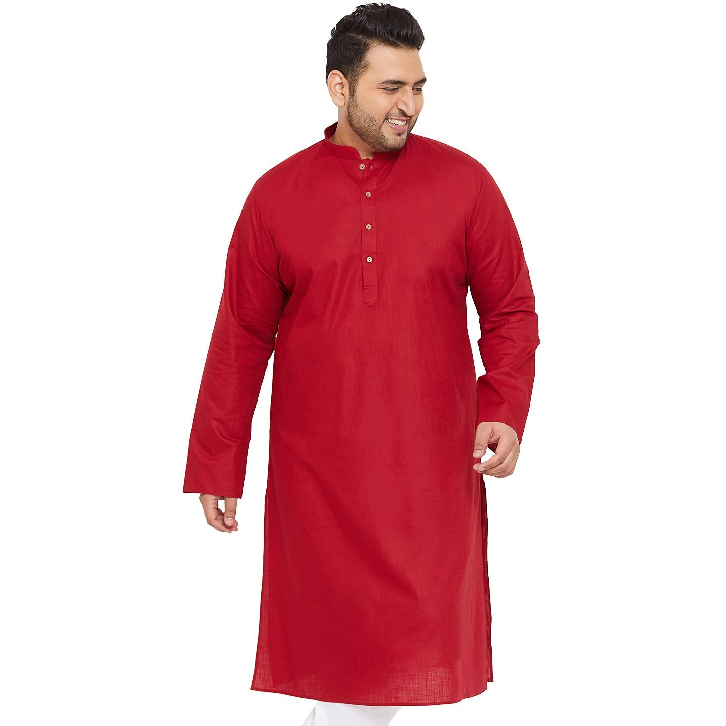 VASTRAMAY Plus Mens Cotton Blend Maroon Kurta - Timeless Elegance for Festivals & Events_VPLUSMK007MA_44
