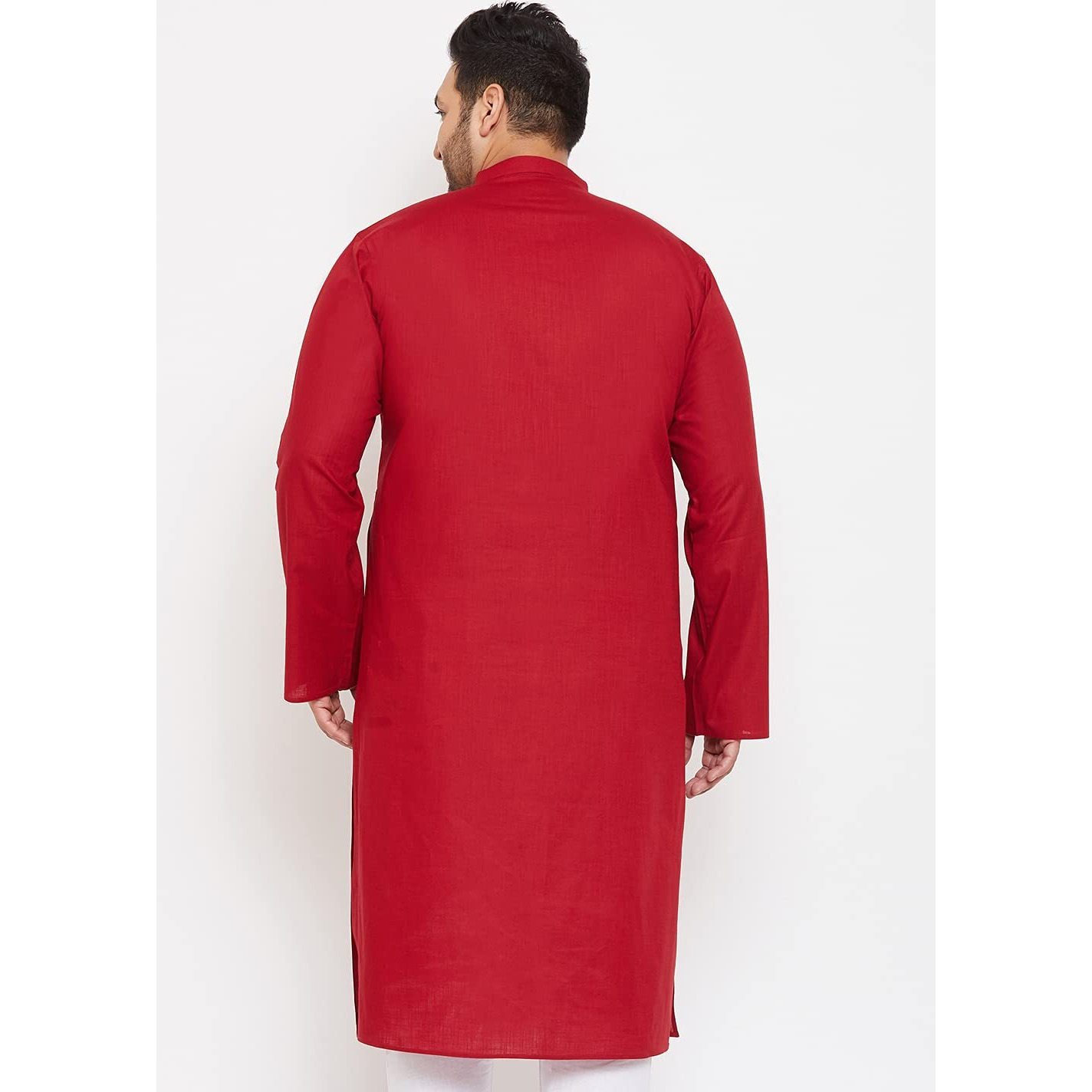 VASTRAMAY Plus Mens Cotton Blend Maroon Kurta - Timeless Elegance for Festivals & Events_VPLUSMK007MA_44