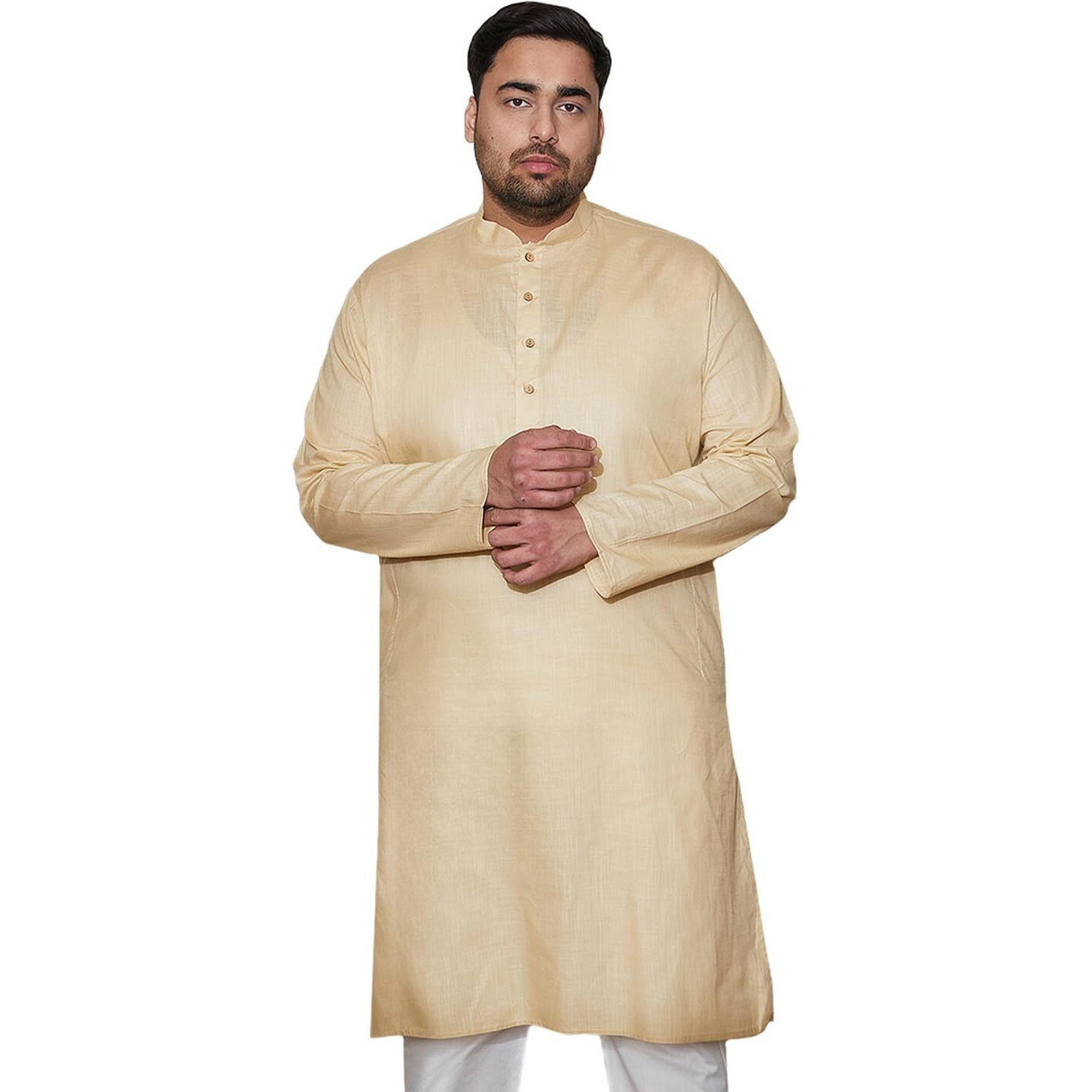 VASTRAMAY Mens Ethnic Kurta  Stylish & Comfortable for All Occasions Beige