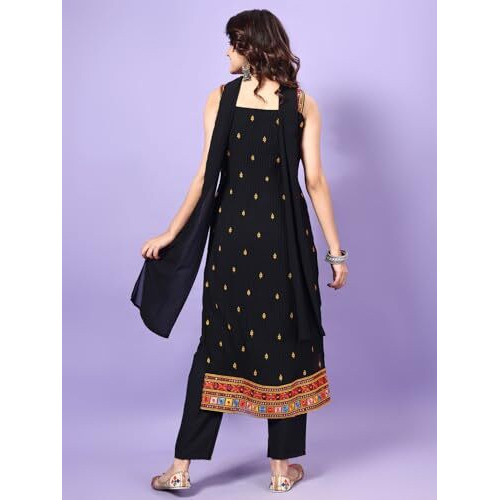 Wedani Black Georgette Embroidered Kurta Set for Women