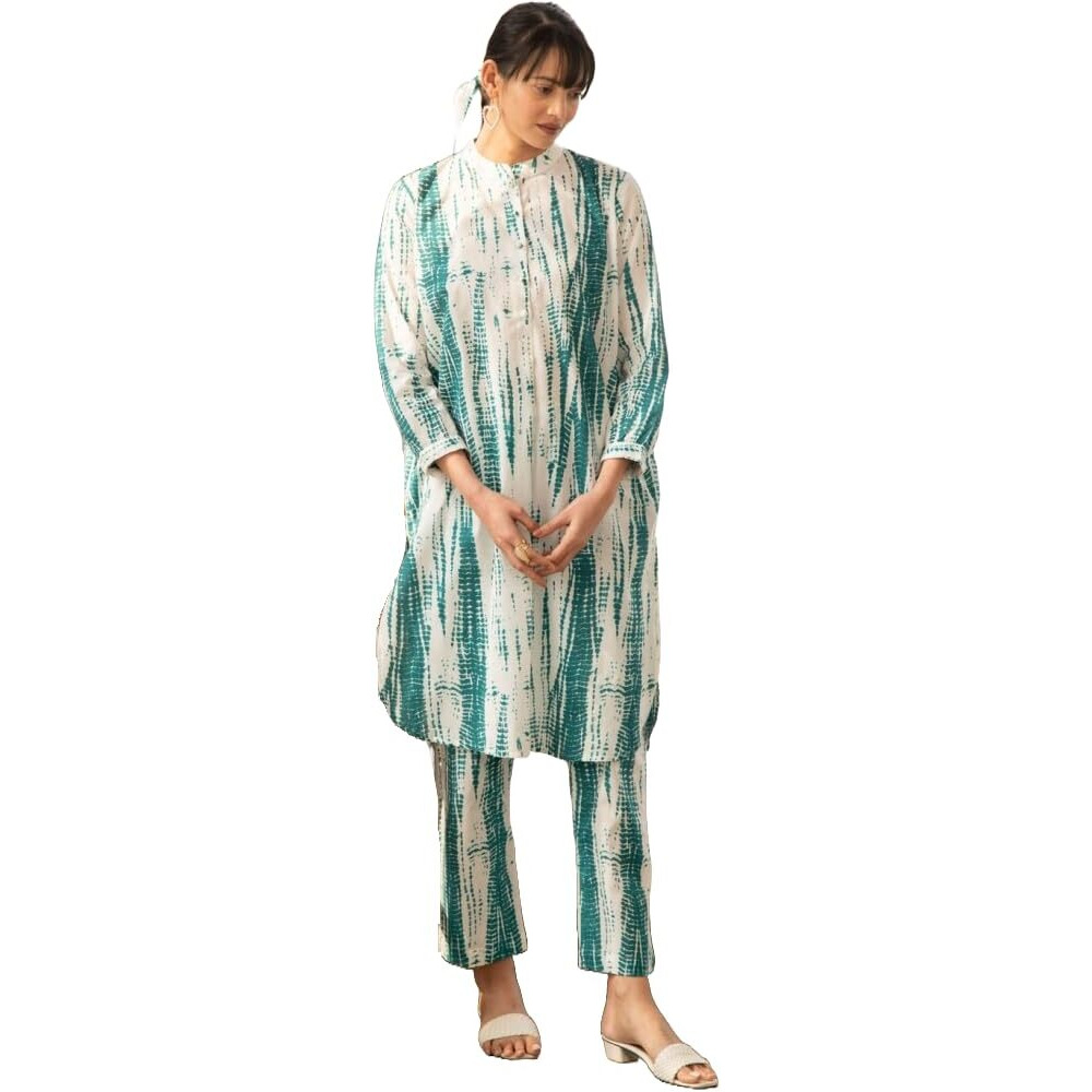 Yashika Floral Regular Printed Cotton Blend Straight Kurta Pant Set-Elegant Ethnic Wear Ensemble Modern Women, Perfect for Any Occasion (AZ-YS-OG-KS2119-Parent_White
