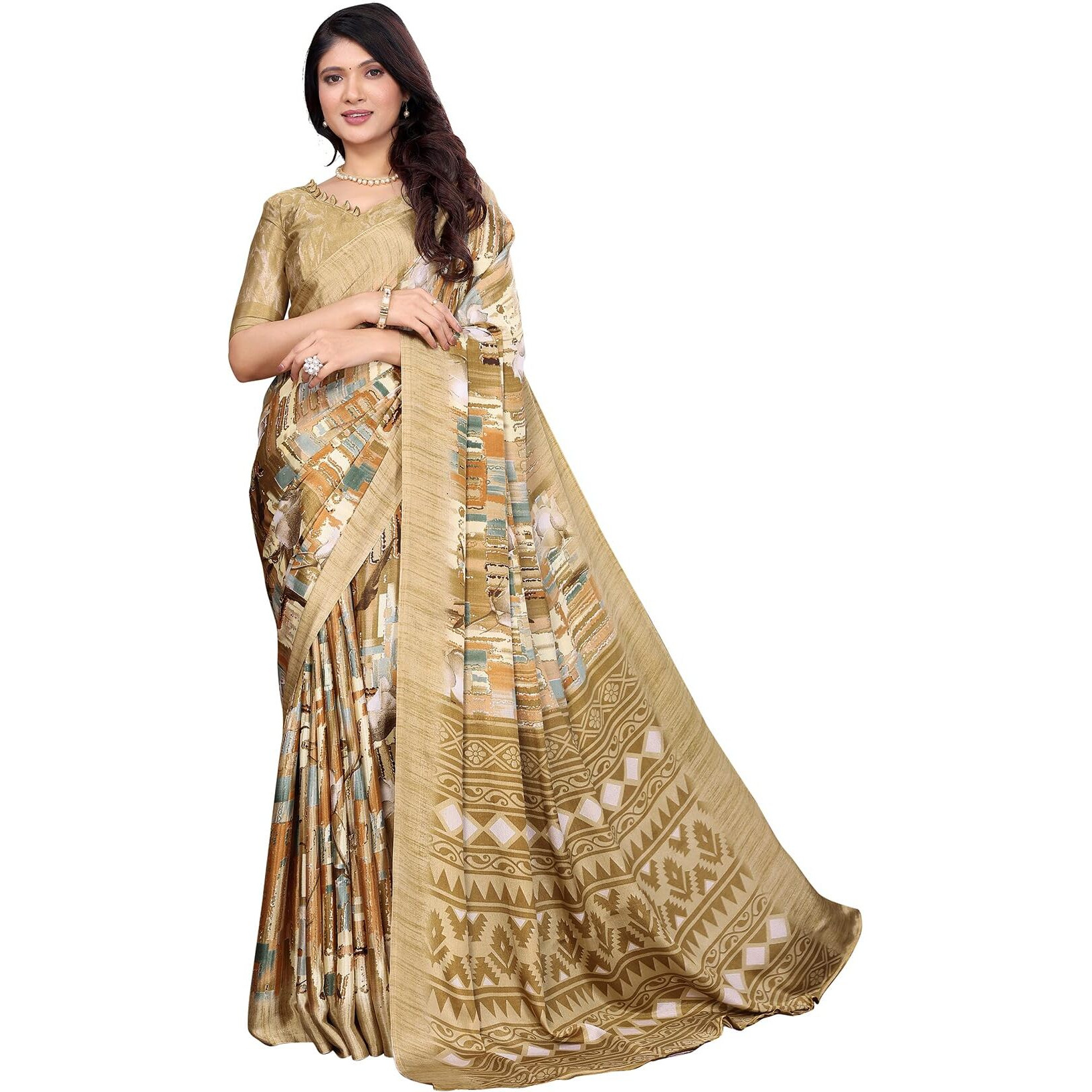 Yashika Women's Tussar Silk Printed Saree With Blouse Material |saree for Women | saree collection 2025 | New Sari | Latest Saree (AZ-YS-P1-NIRMALA YELLOW)