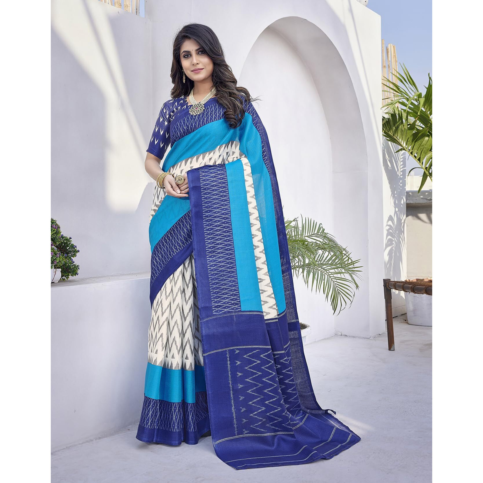 Yashika Women's Printed Trendy Art Silk Saree with Blouse Material||Navy Blue Coloured Art Silk Saree||AZ-YS-P4-INSTA NAVY