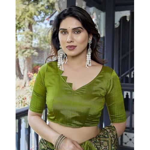 Yashika Women's Printed Art Silk Women Saree Kanjivaram Saree with Blouse Material |saree for Women | Saree | New Sari | Latest Saree (AZ-YS-P1-KAPALI GREEN JHALAR)