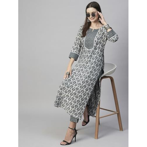 ANNI DESIGNER Women's Calf Length Printed Straight Kurta with Pant Pack of 2 (Combo-Sachi-Mukh_Multicolor_Small)