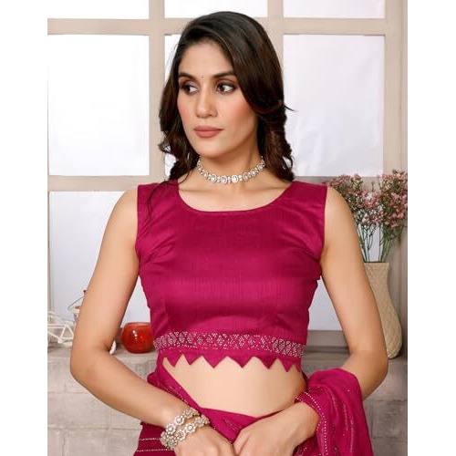 Yashika Women's Woven Chiffon Latest Black Rangoli Fabric Saree with Lace and Blouse Material (AZ-YS-P3-SWARNA-TANIKSHA-Parent_Pink)