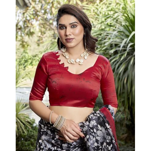 Yashika Women's Banarasi Kanjivaram Art Silk Saree Set with Blouse |saree for Women | Silk Saree | New Sari | Latest Saree (AZ-YS-P1-SHAZIA GREY JHALAR)