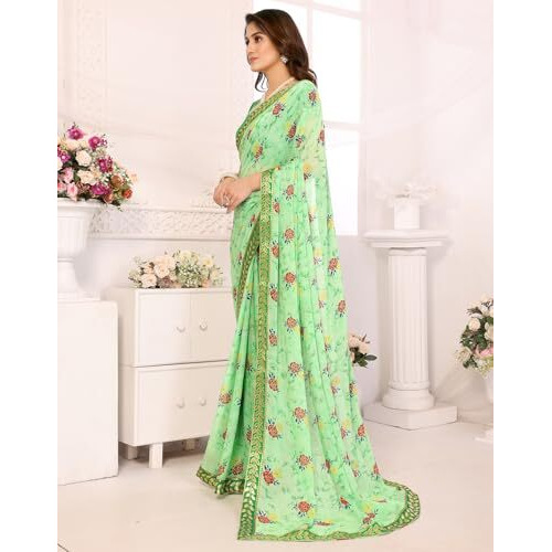 Yashika Women's Woven Latest Georgette Saree with Lace and Blouse Material (AZ-YS-P1-PADMINI-VANSHI-Parent_Pista)