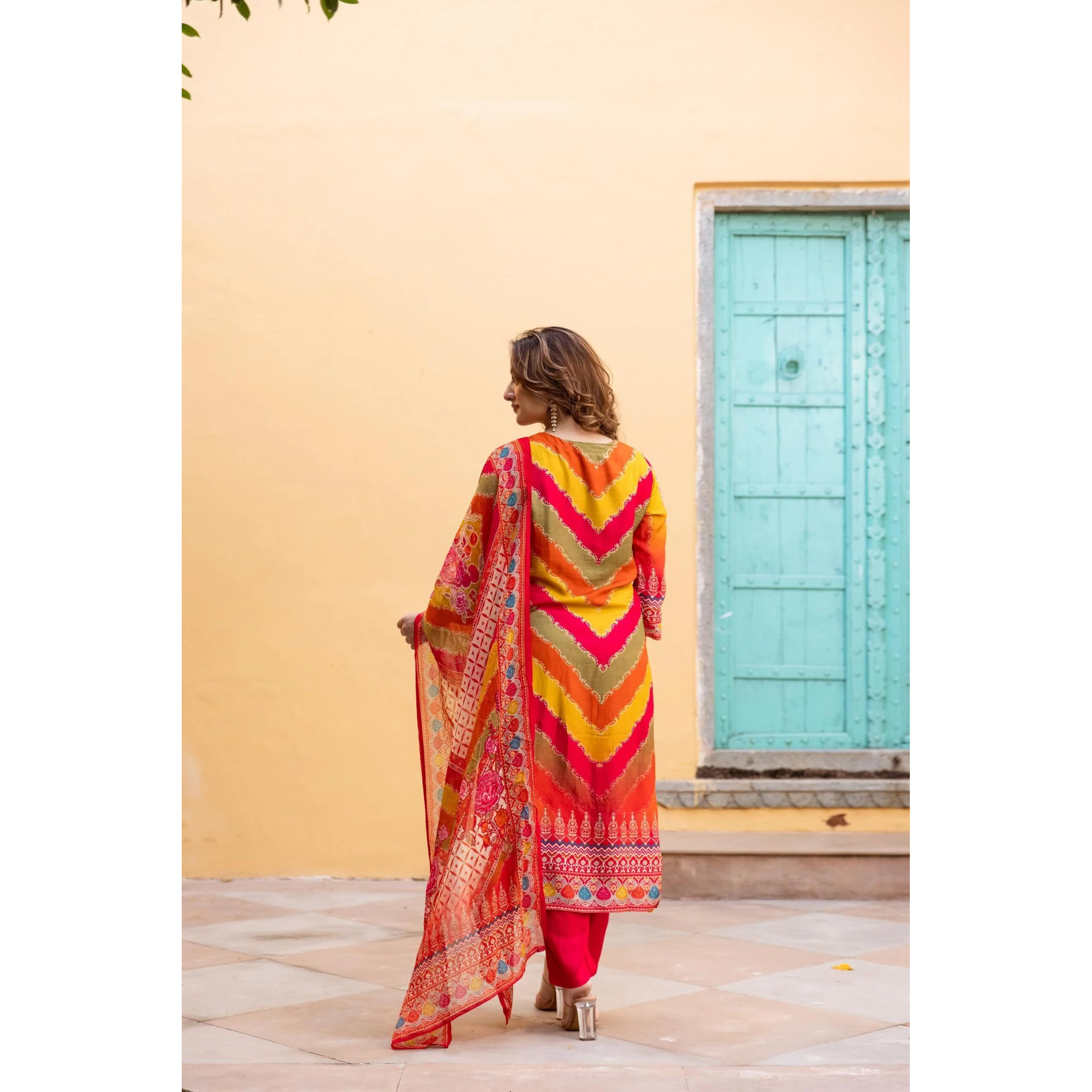 ANNI DESIGNER Women's Rayon Viscose Straight Printed Kurta with Pant & Dupatta (GALOPS Multi_XL_Multicolor_X-Large)