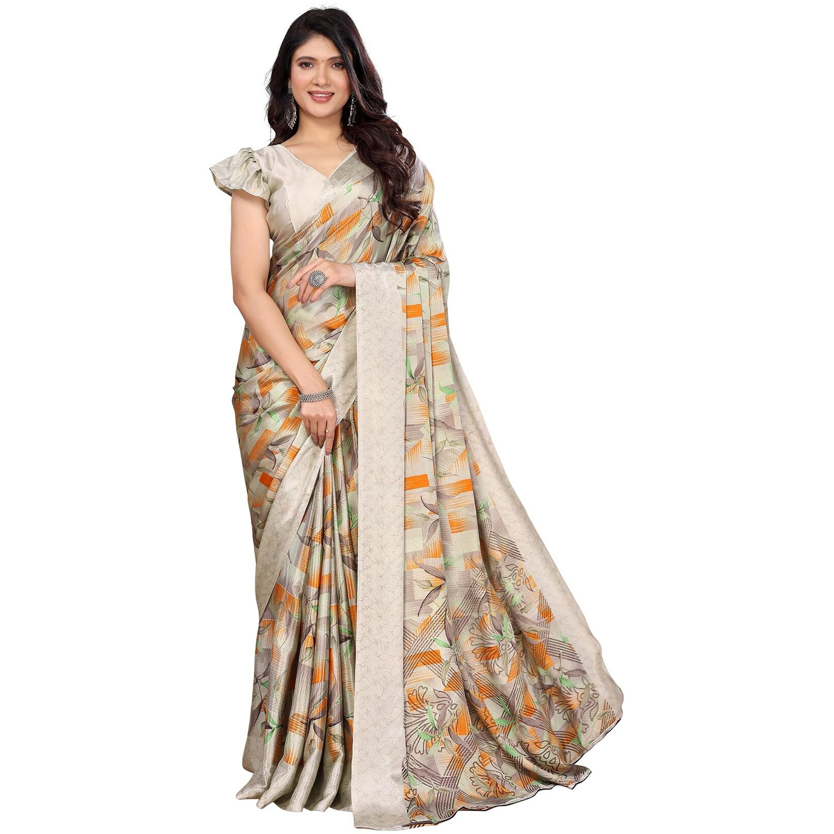 Yashika Women's Tussar Silk Printed Saree With Blouse Material |saree for Women | saree collection 2025 | New Sari | Latest Saree (AZ-YS-P1-SOHALI YELLOW)