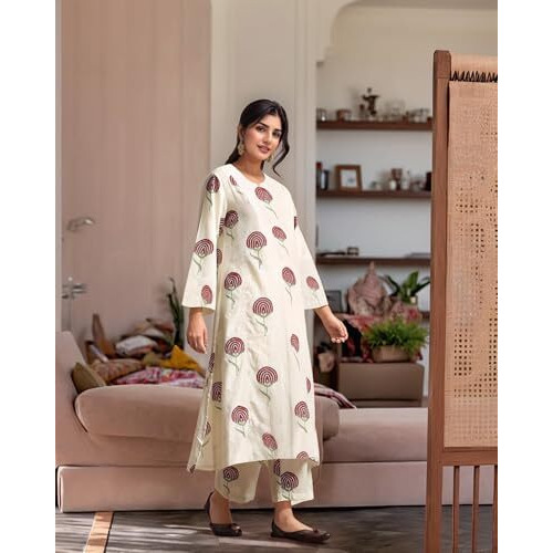 ANNI DESIGNER Women's Rayon Viscose Printed Straight Kurta with Pant (Janya MAROON-VKS01_S_Maroon_Small)