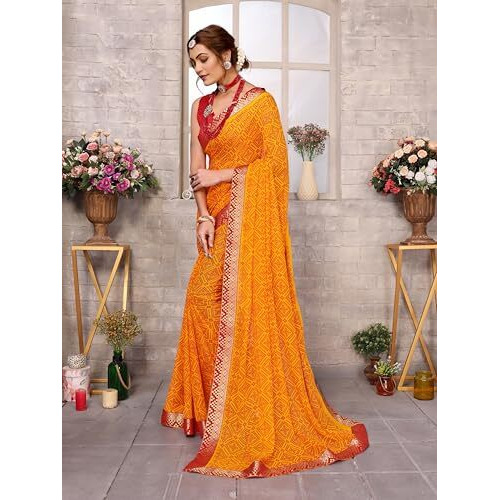 Yashika Women's Woven Latest Georgette Saree with Lace and Blouse Material (AZ-YS-P2-PADMINI-VANSHI-Parent-NEW_Yellow 02)