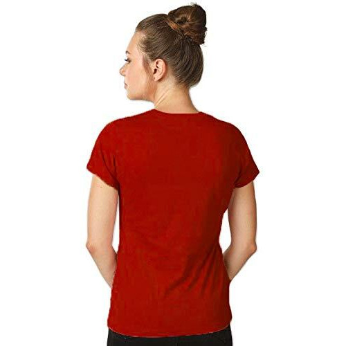 Anni Desinger Women's Red Pure Cotton Regular Fit T-Shirt (GIRL T SHIRT RED_L)