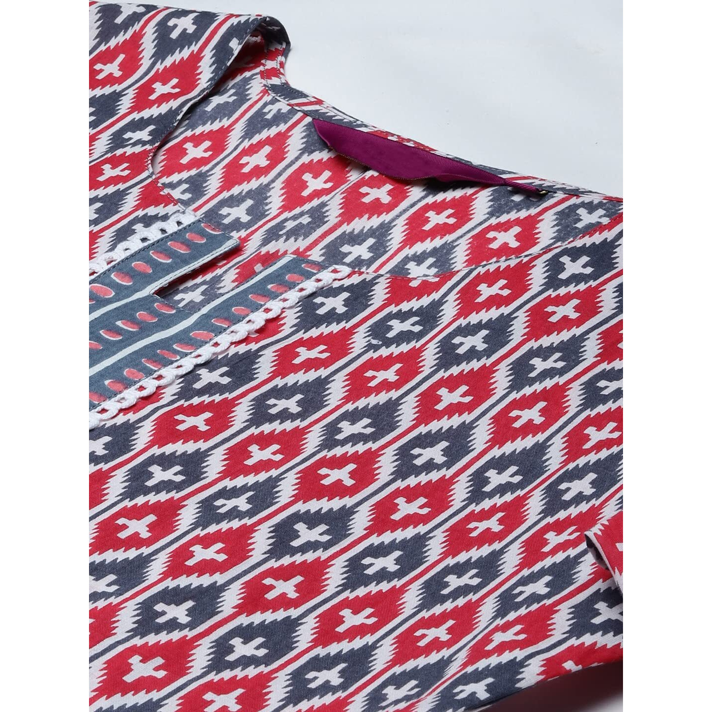 ANNI DESIGNER Women's Cotton Blend Printed Straight Kurta with Pant (Sarva-Peacock Blue_S_Dark Blue_Small)