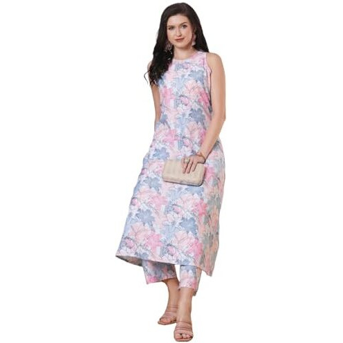 ANNI DESIGNER Women's Rayon Viscose Anarkali Printed Kurta with Pant (SBL Grey-VKS01_5XL_Grey_XXXXX-Large)