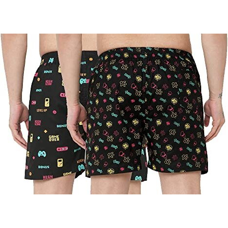ANNI DESIGNER Men's Cotton Blend Modern Relaxed Floral Boxer Shorts (Pack of 2) (ANL-BXR-PACK-2-AN-004_Multicolor_M)