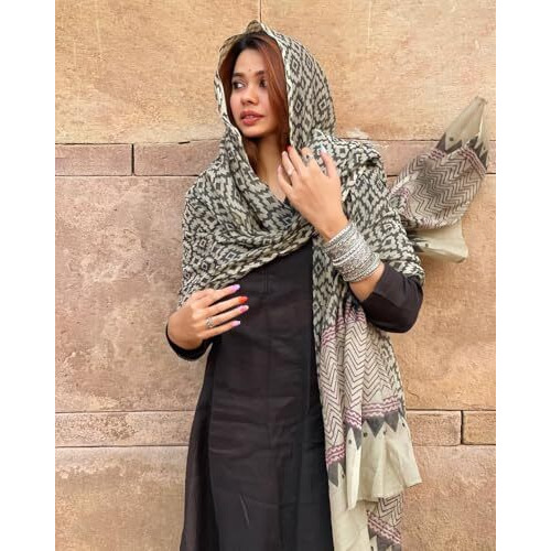 ANNI DESIGNER Women's Rayon Blend Solid Anarkali Kurta with Pant & Dupatta (Jamana Black-VKS02_3XL_Black_XXX-Large)
