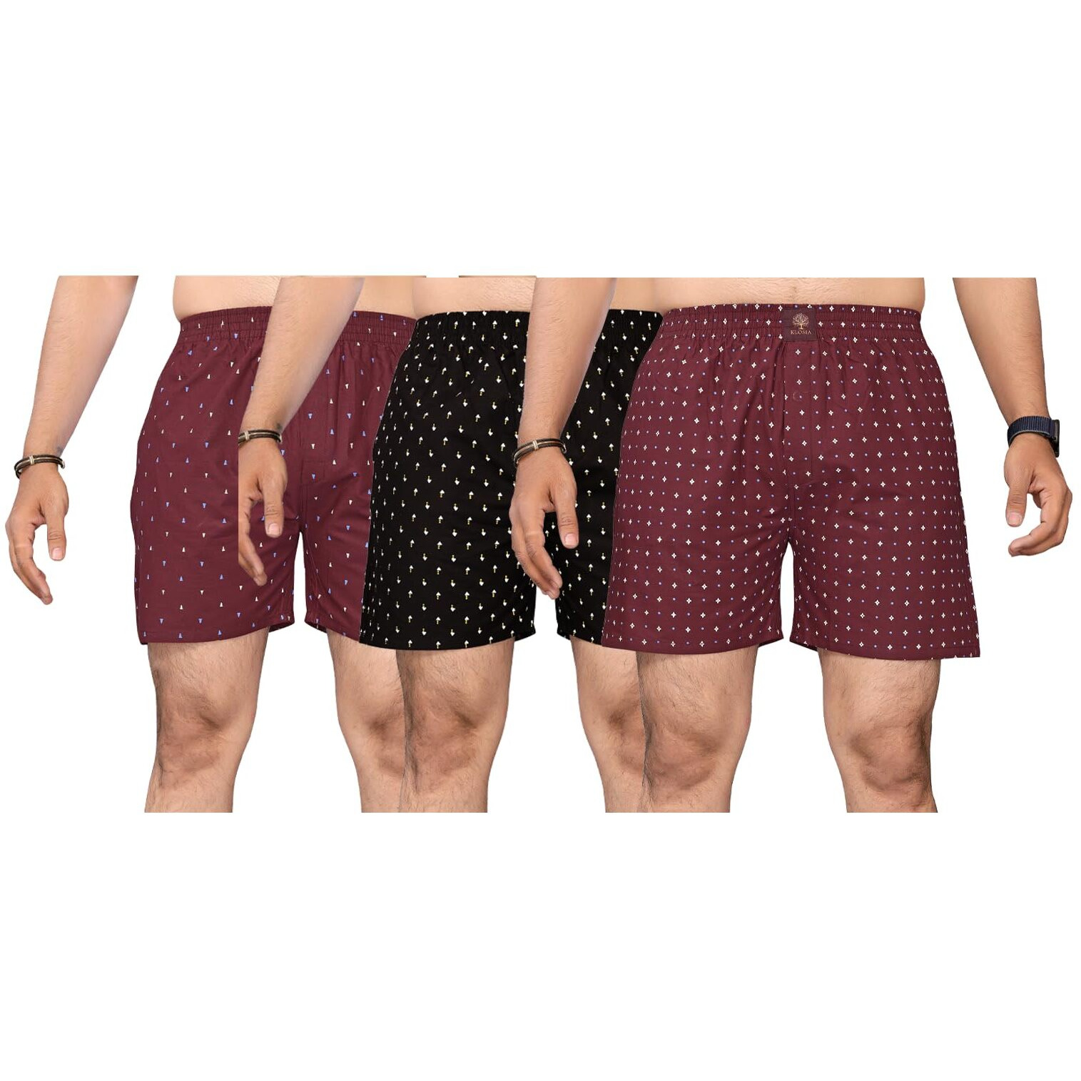 KLOSIA Men's Cotton Printed Regular Boxer Shorts