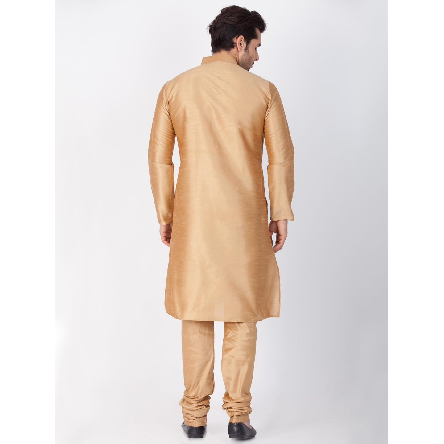 VASTRAMAY Cotton Silk Solid Regular Kurta Set (VASBBKRG001nPRG_40/26_Rose Gold_Man Boy (5-6 Years))