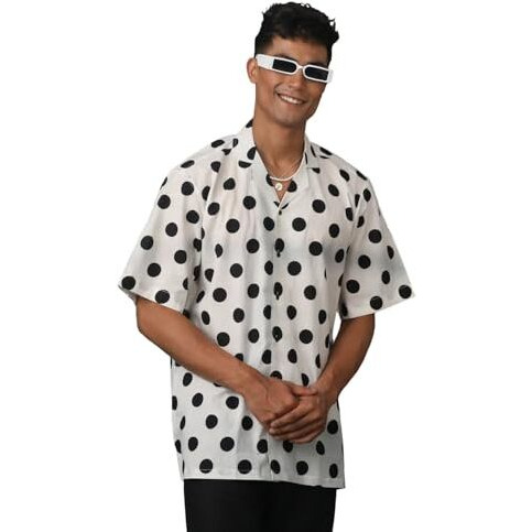VASTRAMAY Men's Cotton Ethnic Shirt I Slim Fit Allover Embroidery Regular Shirt I Everyday Casual Summer Ease Short Sleeves Shirts_VSHVMSH358WH_4 White