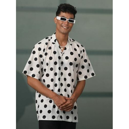 VASTRAMAY Men's Cotton Ethnic Shirt I Slim Fit Allover Embroidery Regular Shirt I Everyday Casual Summer Ease Short Sleeves Shirts_VSHVMSH358WH_4 White