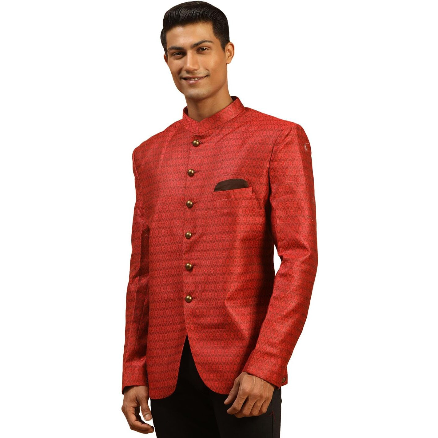 VASTRAMAY Men's Maroon Silk Blend Jodhpuri_VASMJP011MA_40