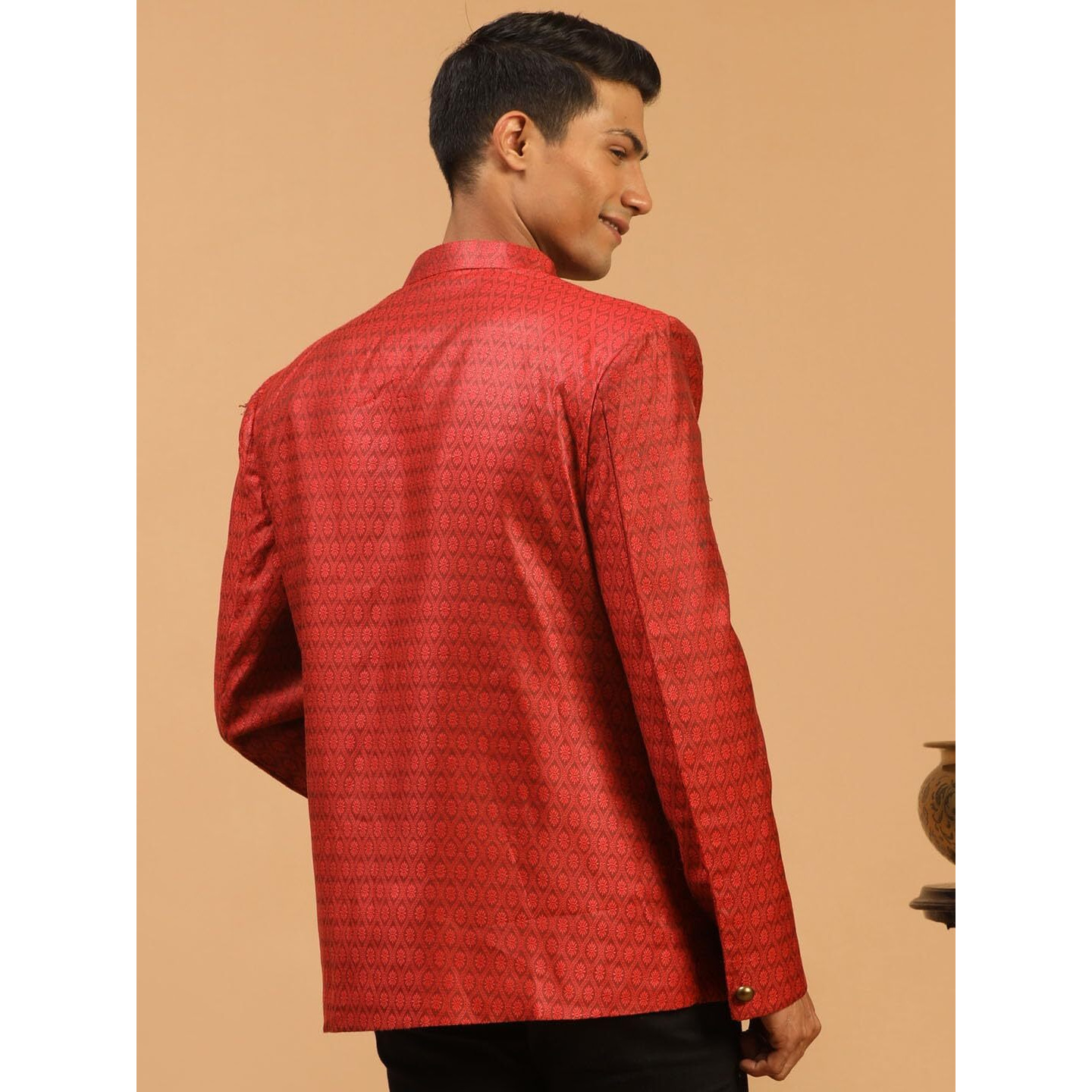 VASTRAMAY Men's Maroon Silk Blend Jodhpuri_VASMJP011MA_40