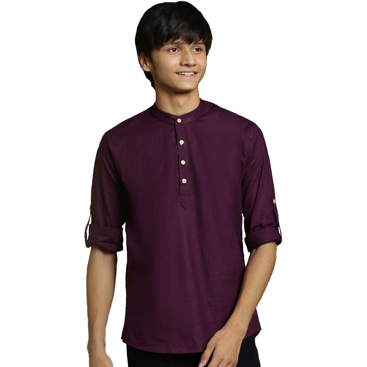 VASTRAMAY YUVA Boys' Purple Short Kurta_VYUVBXK015PU_36L