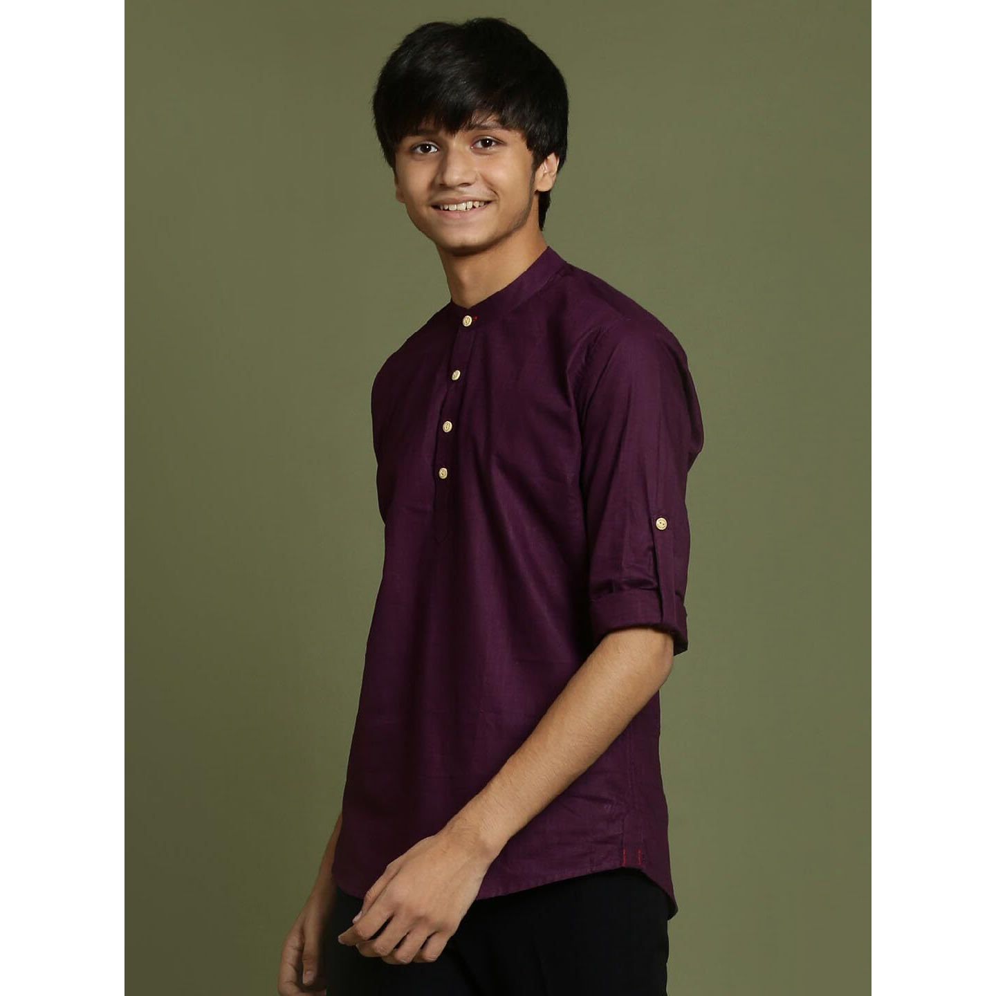 VASTRAMAY YUVA Boys' Purple Short Kurta_VYUVBXK015PU_36L
