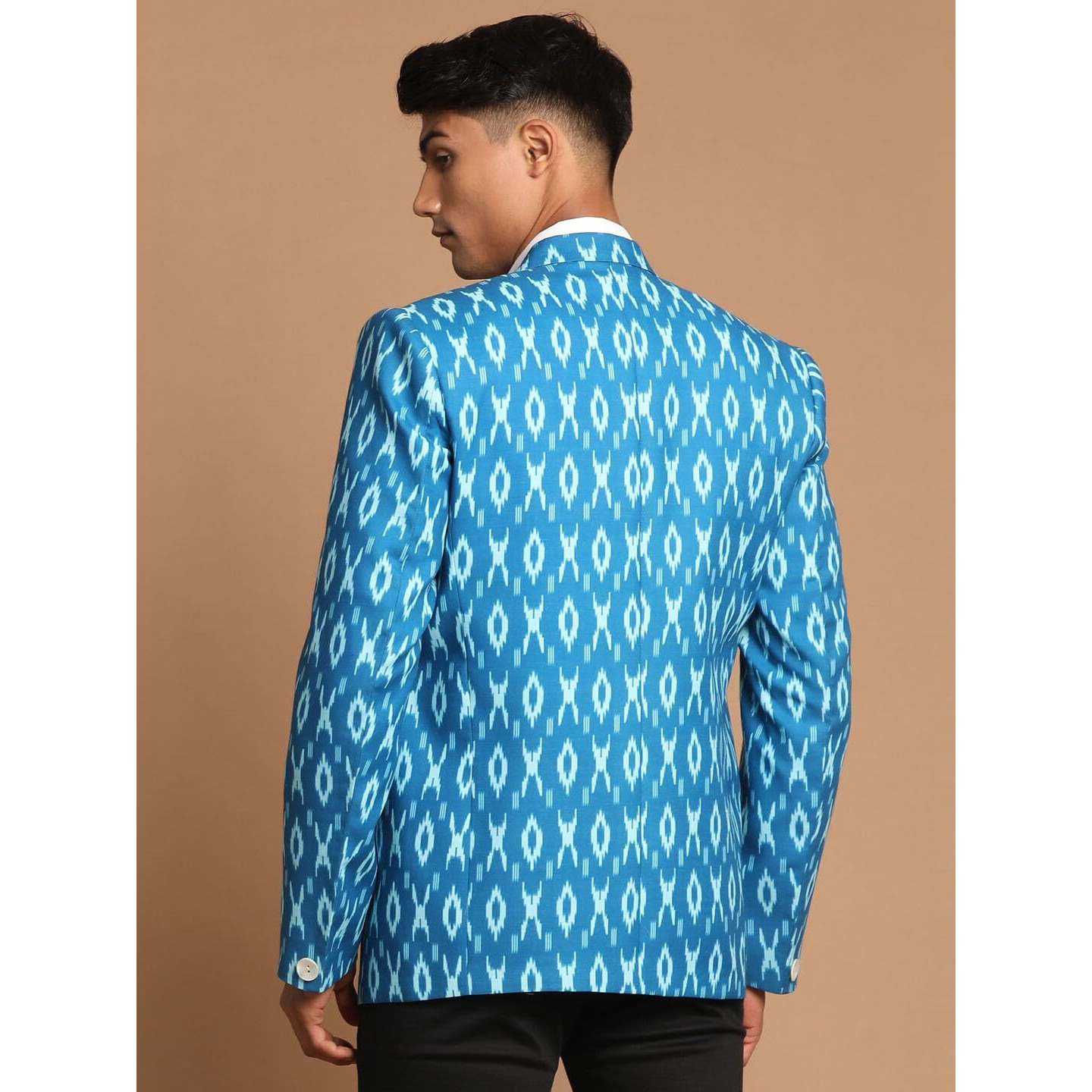 VASTRAMAY Men's Blue Ikkat Blazer_VASMCT009TQ_38