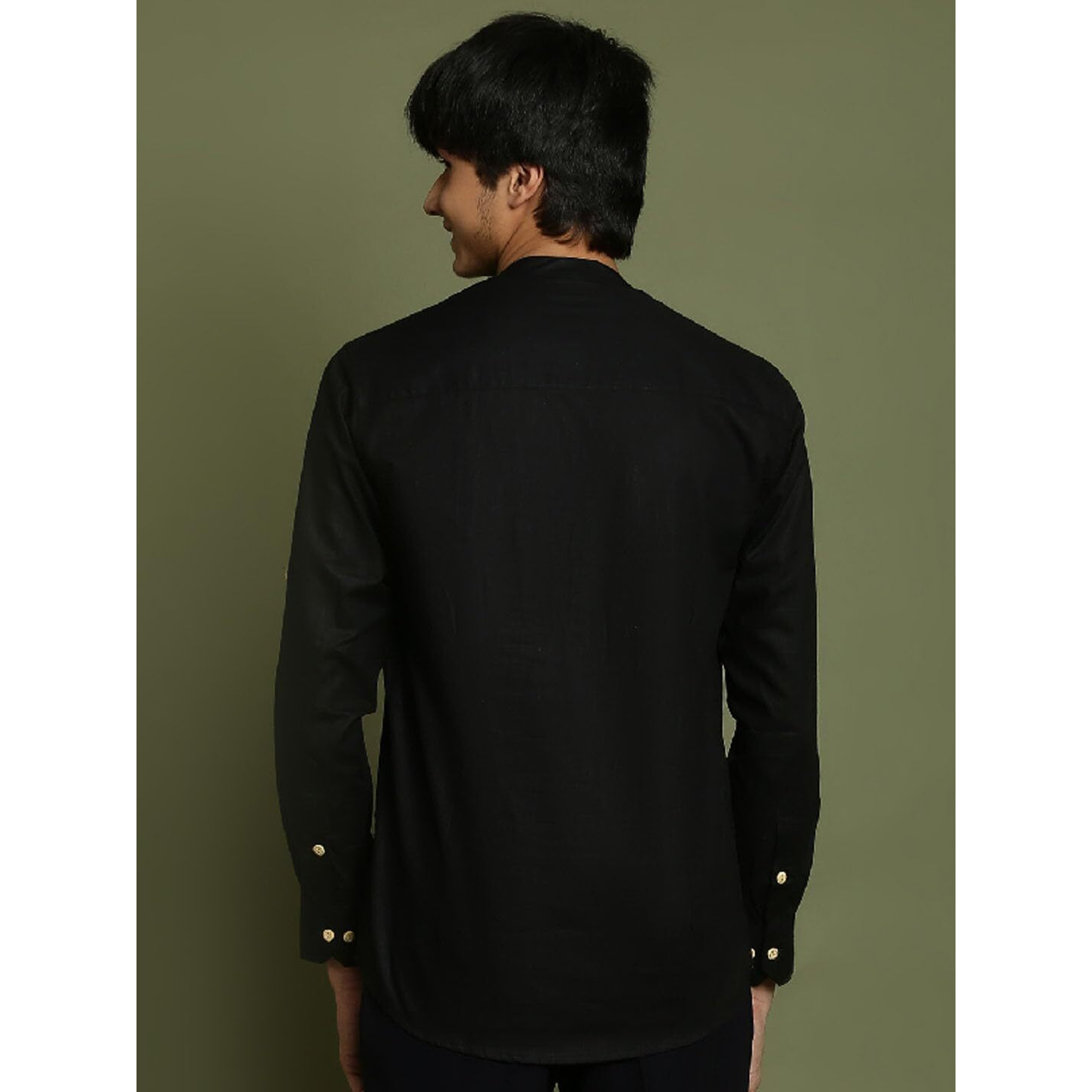 VASTRAMAY YUVA Boys' Black Short Kurta_VYUVBXK015BL_36XL