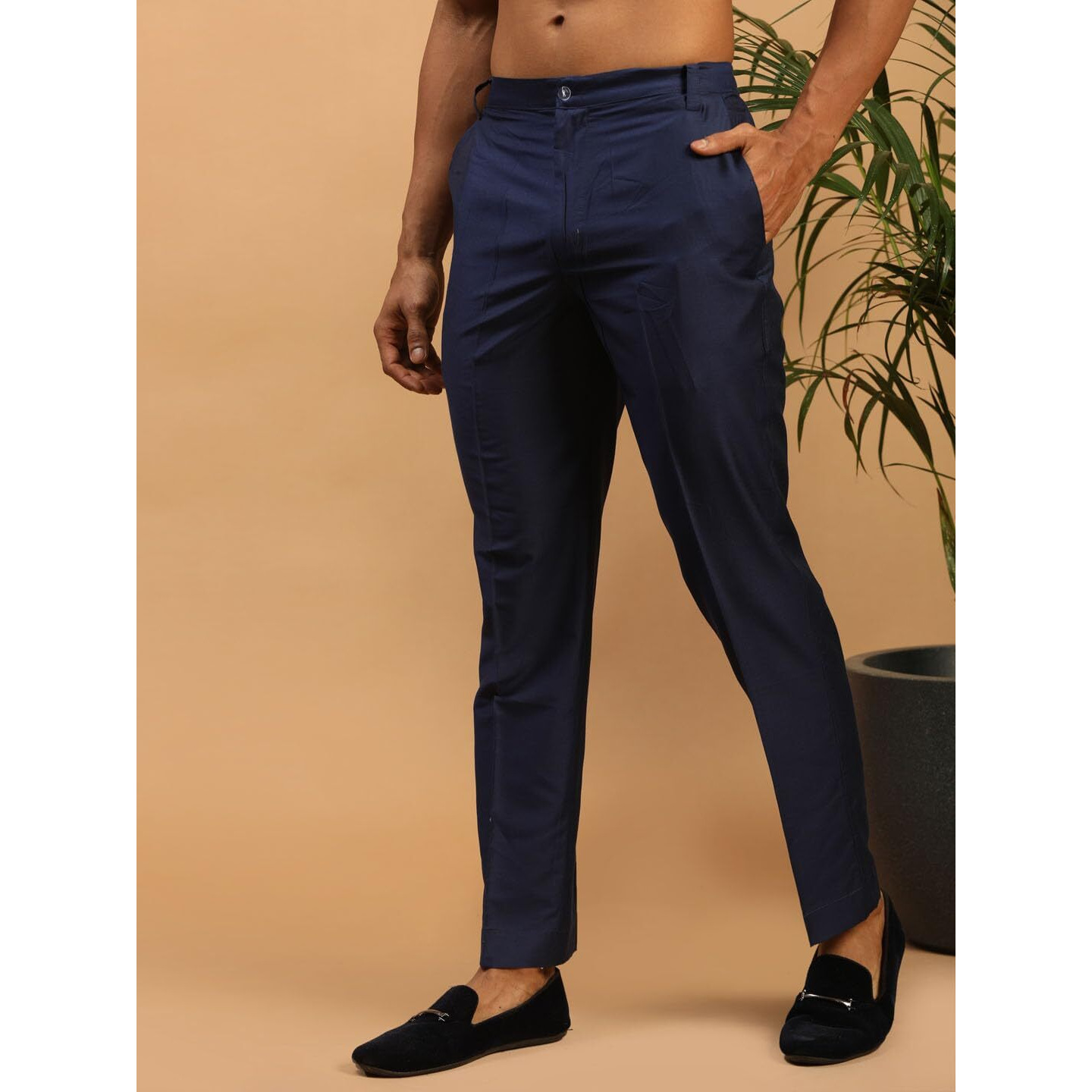 VASTRAMAY Men's Navy Blue Viscose Pant Style Pyjama_VASMPANT002NB_38