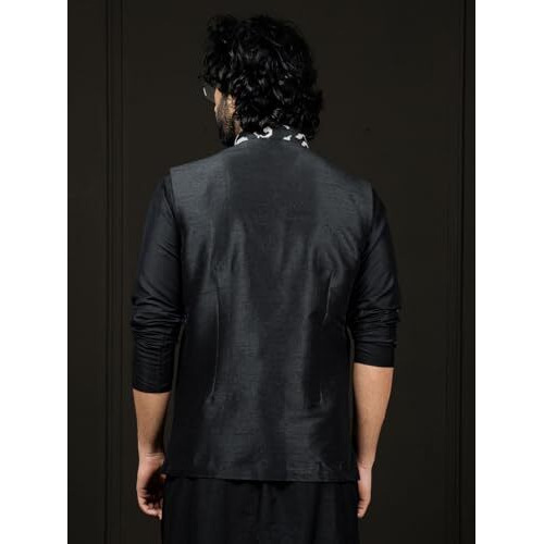 VASTRAMAY Men's Nehru Jacket, Embroidered Nehru Jacket For Men, Traditional Indian Festive & Ethnic Wear